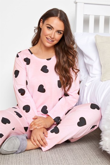 Yours Long Sleeve Heart Pyjama Set