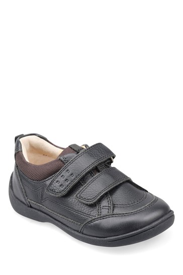 Start-Rite Black Standard Fit Zig Zag Leather First Steps Shoes