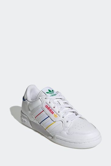 adidas Originals Boys White Continental 80 Stripes Trainers