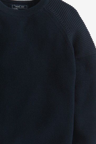 Textured Crew Jumper (3-16yrs) Without Stag