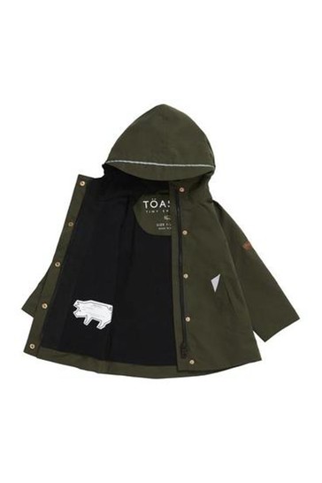 Töastie® Kids Olive Waterproof Raincoat