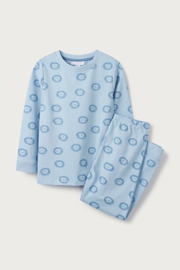 The White Company Blue Lion Print Pyjamas