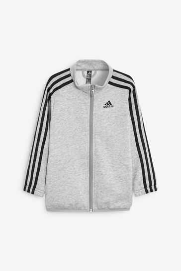 adidas Grey 3 Stripe Tracksuit