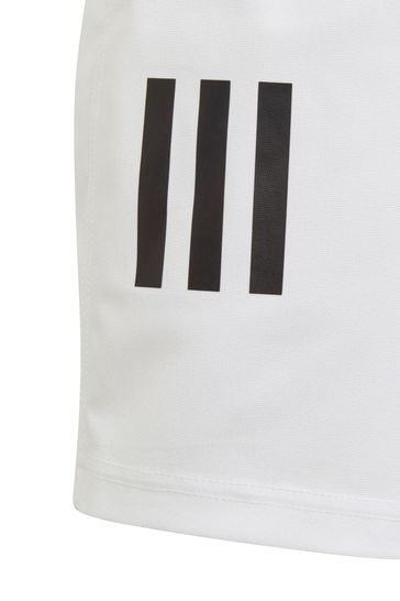 adidas Youth White Rugby 3 Stripe Shorts