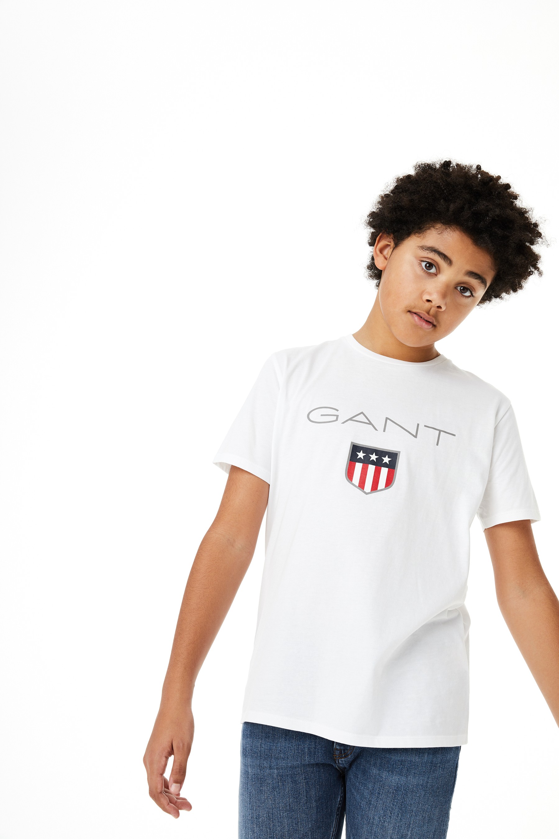 GANT White Teen Boys Shield T-Shirt