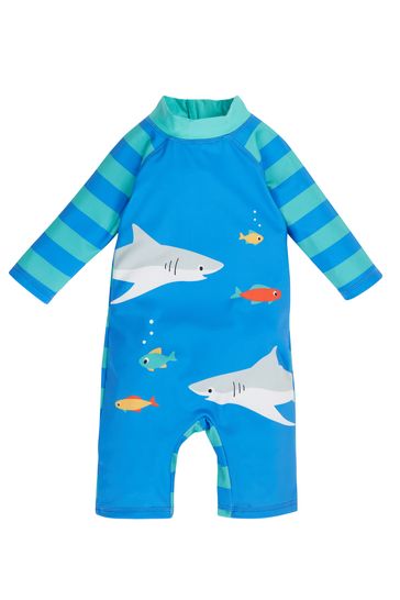 Frugi Blue Shark UPF 50+ Recycled Little Sunsafe Suit