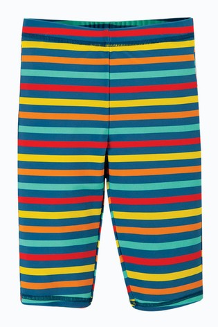 Frugi Blue UPF 50+ Rainbow Stripe Jammer Swim Shorts