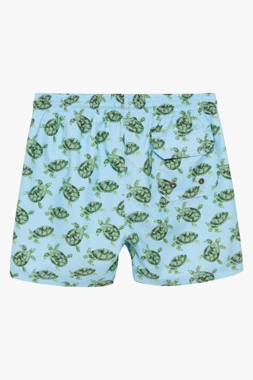 Trotters London Boys Blue Turtle Swimshorts