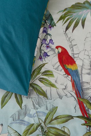 Accessorize Paradise Tropical Floral Cotton Duvet Cover And Pillowcase Set