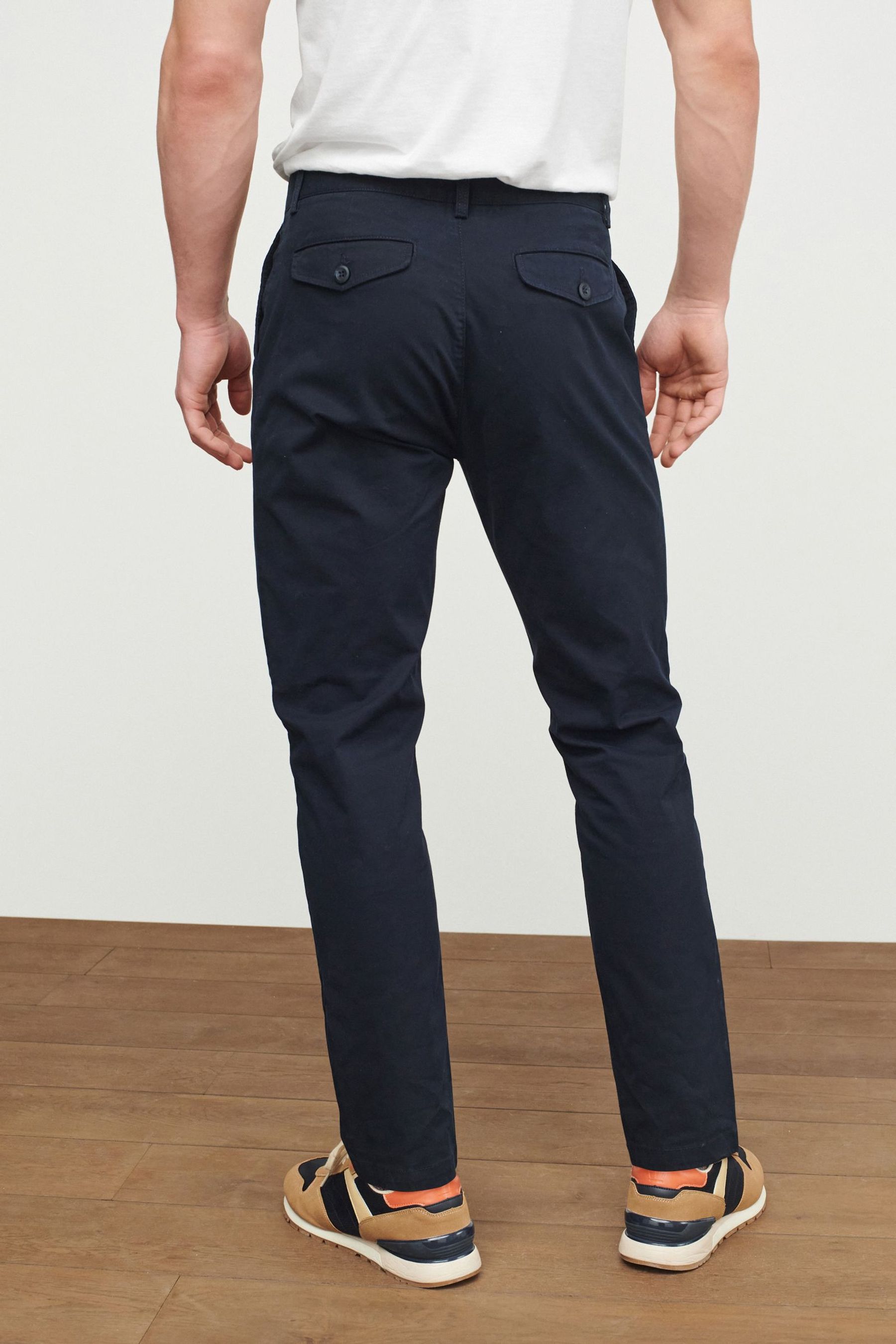 Pleated Stretch Chino Trousers