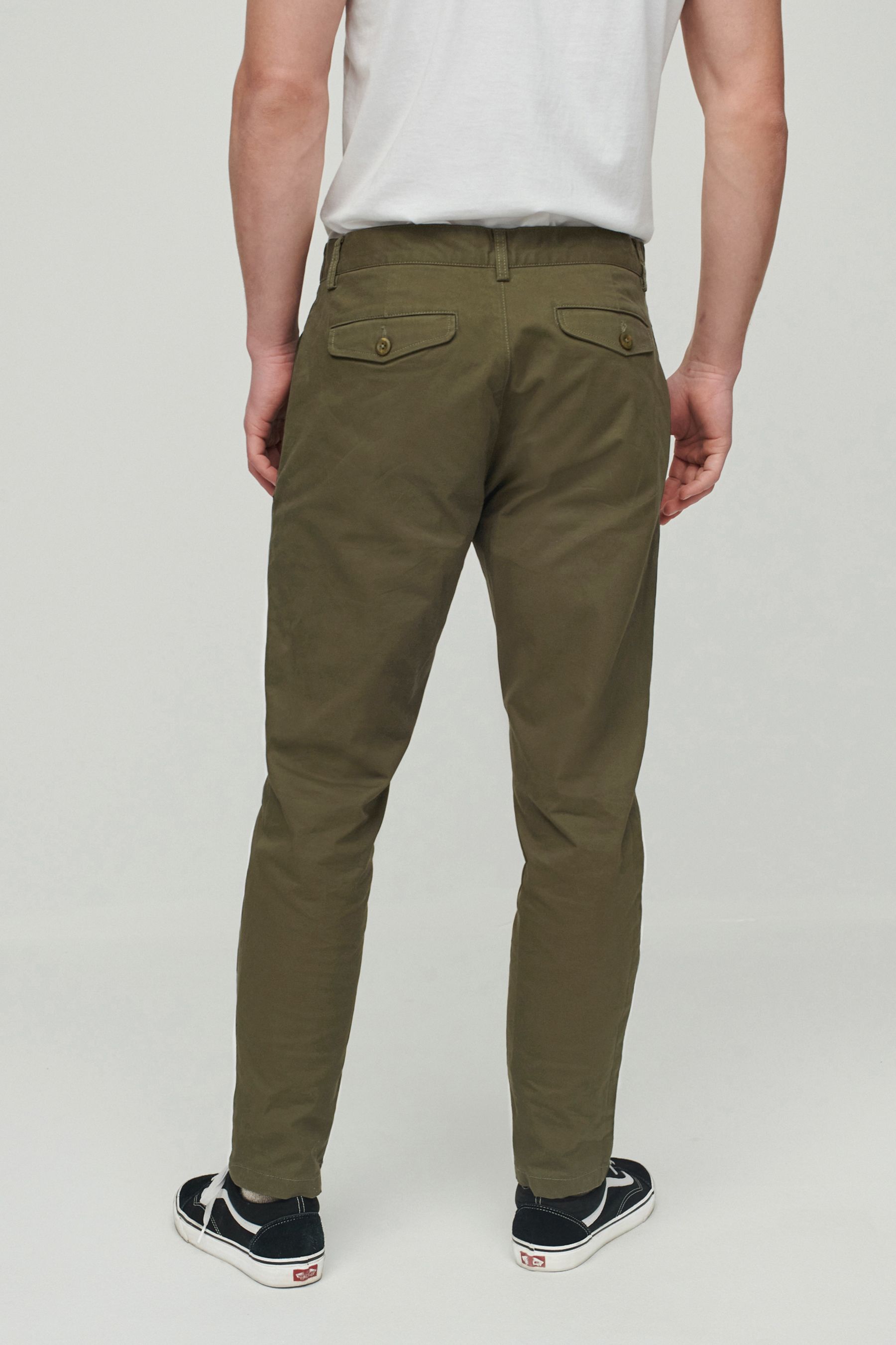 Pleated Stretch Chino Trousers