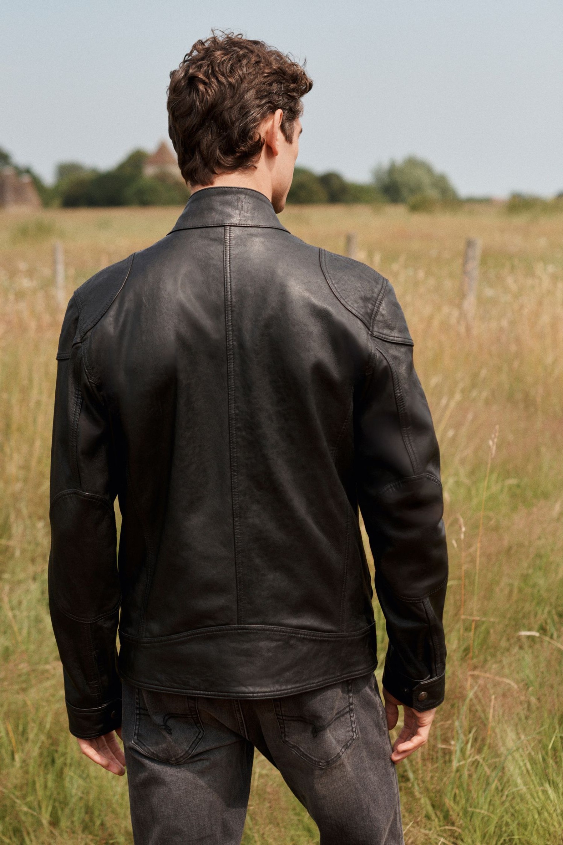 Signature Four Pocket Leather Biker Jacket