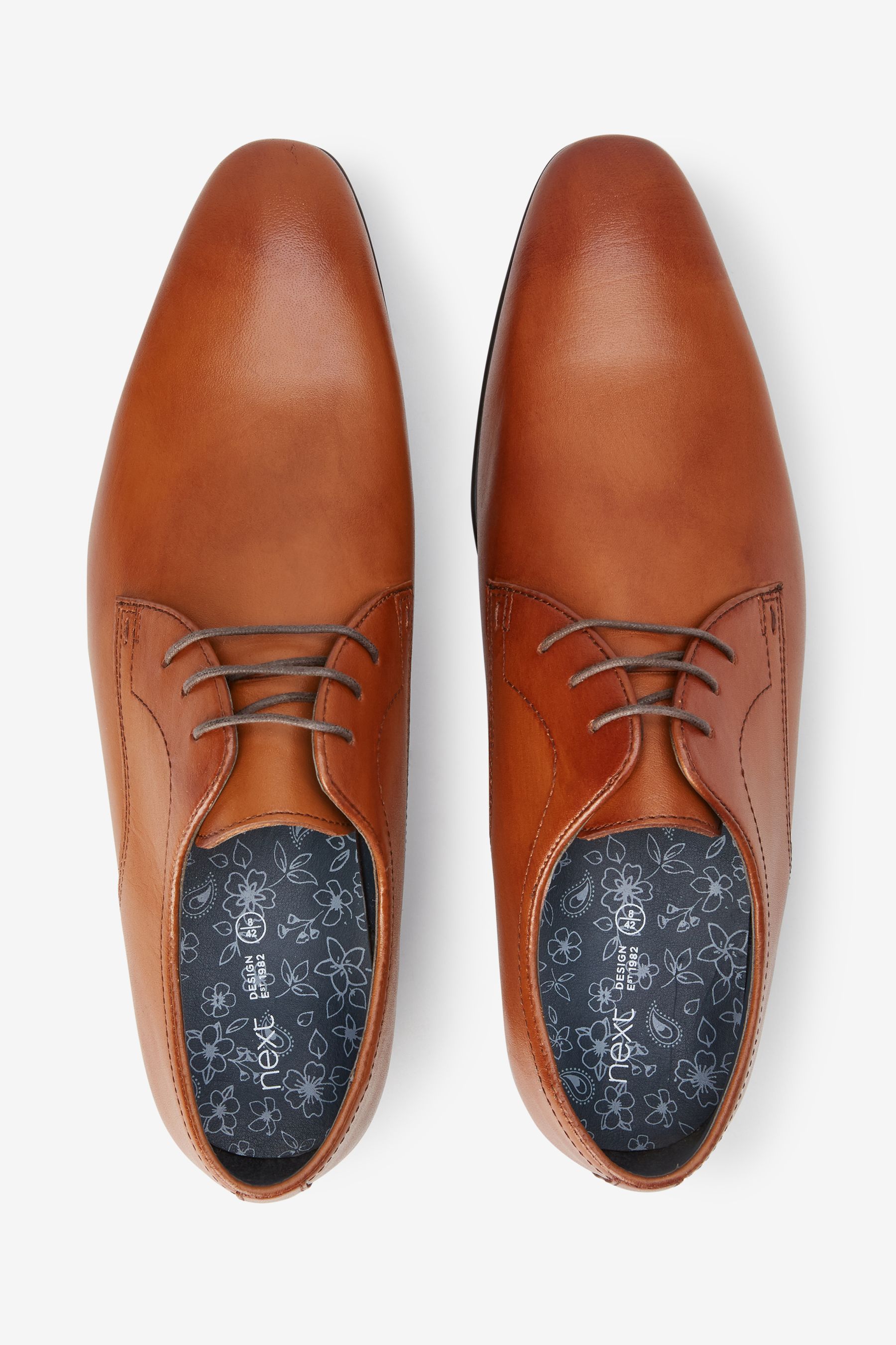 Leather Plain Derby Shoes Regular Fit