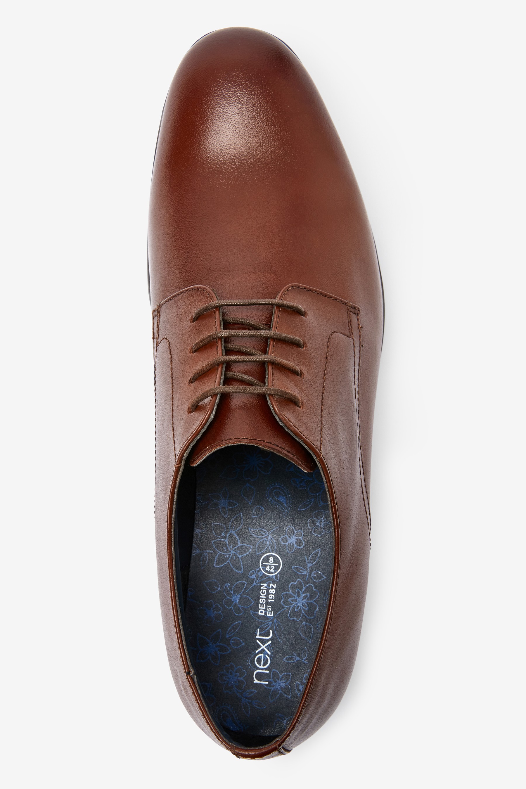 Round Toe Leather Derby Shoes