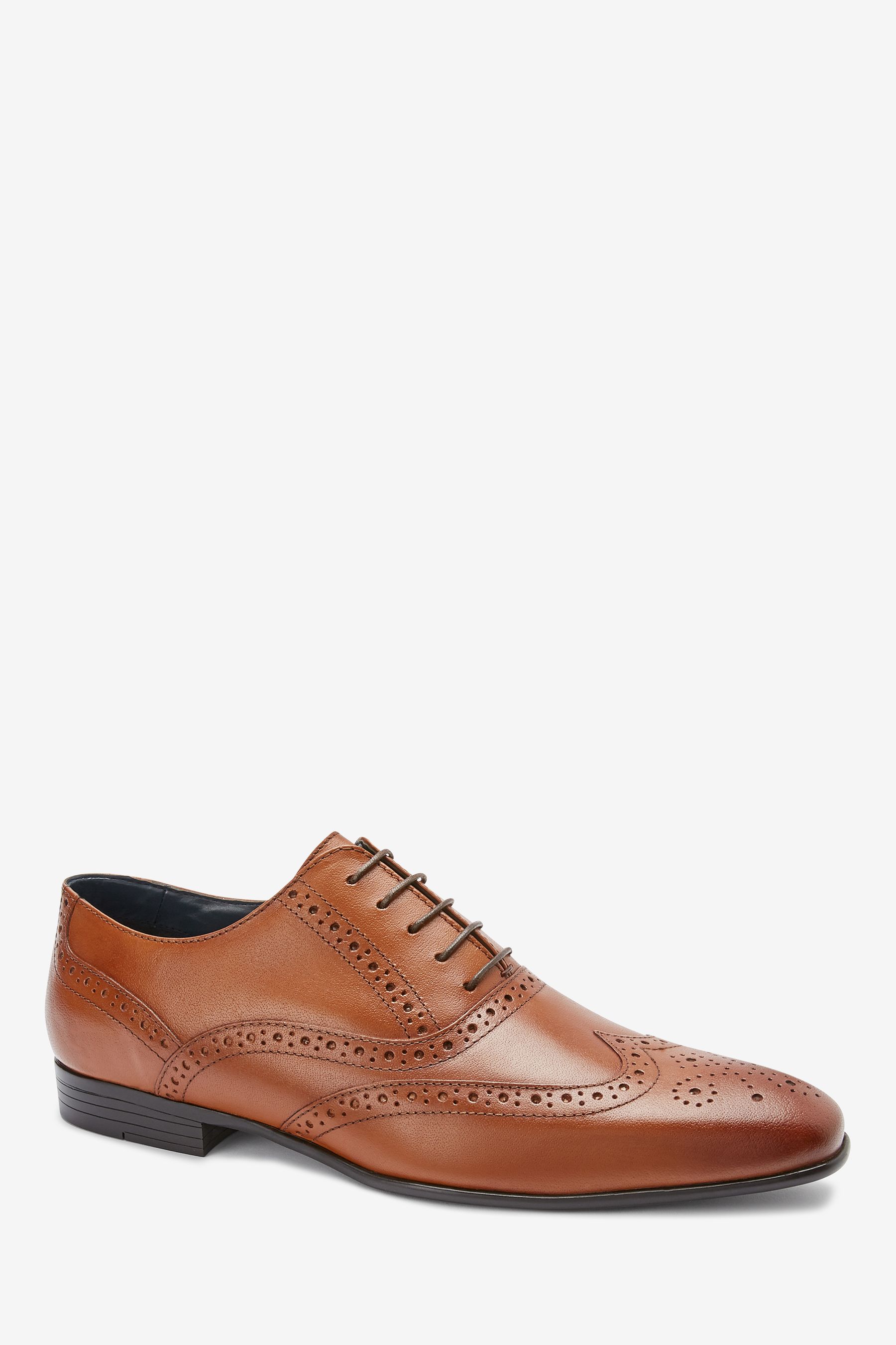 Leather Oxford Brogue Shoes Regular Fit