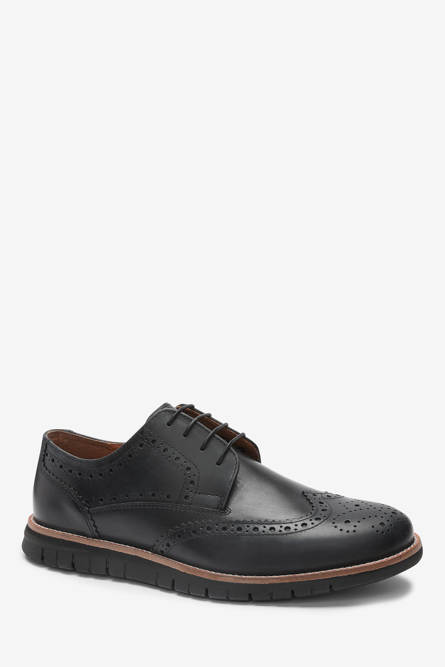 Leather Motion Flex Brogue Shoes