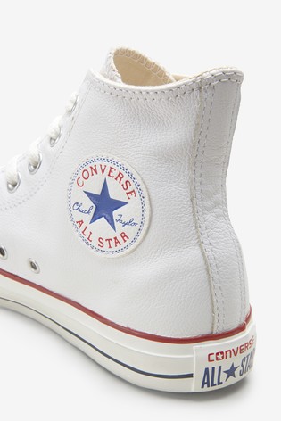 Converse White Leather High Trainers