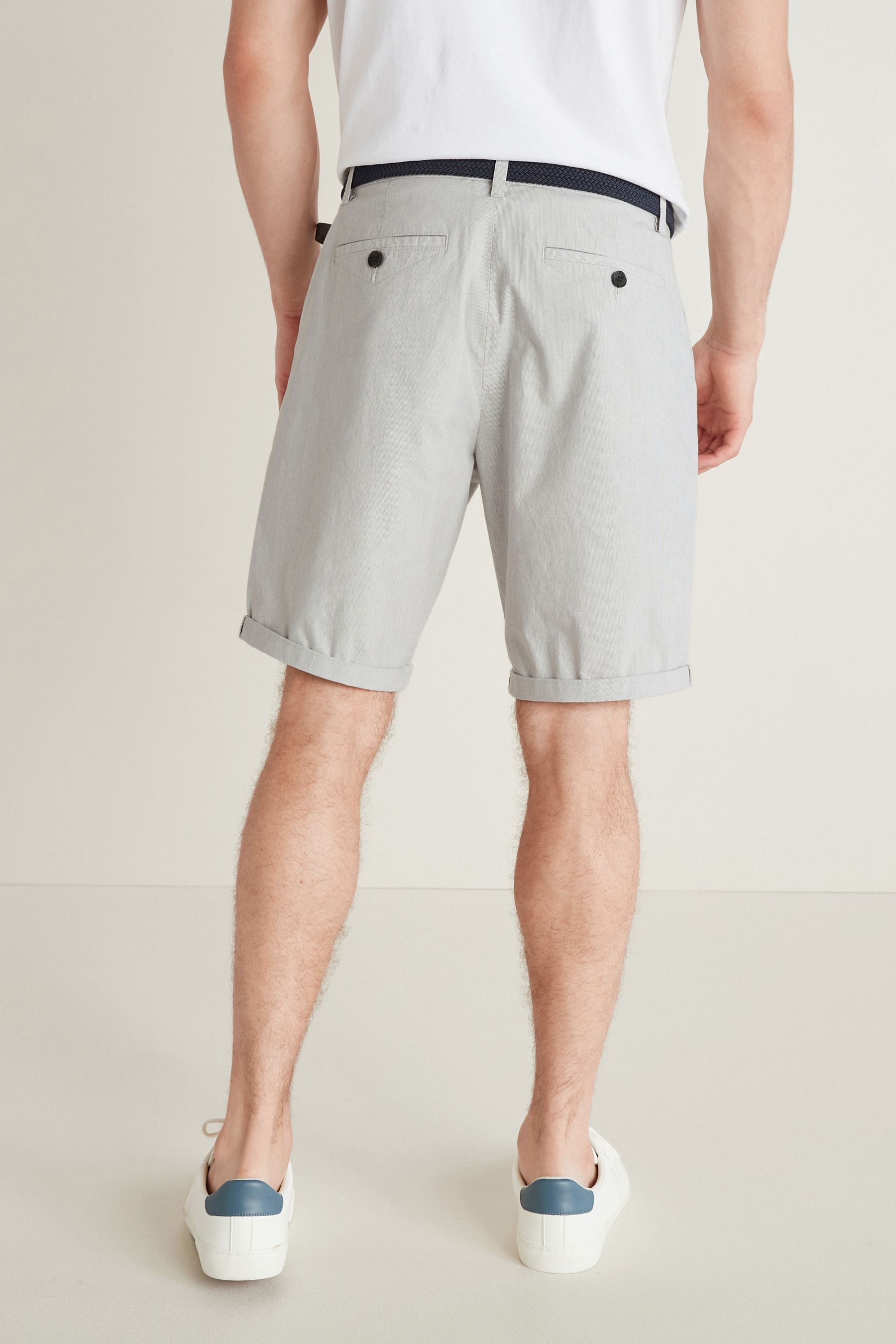 Belted Chino Shorts With Stretch