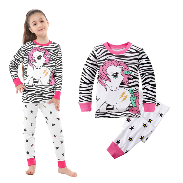 Girls Unicorn Pajamas Kids Sleepwear Dinosaur Pajamas Kids Rocket 1-8 Years New Set 2020