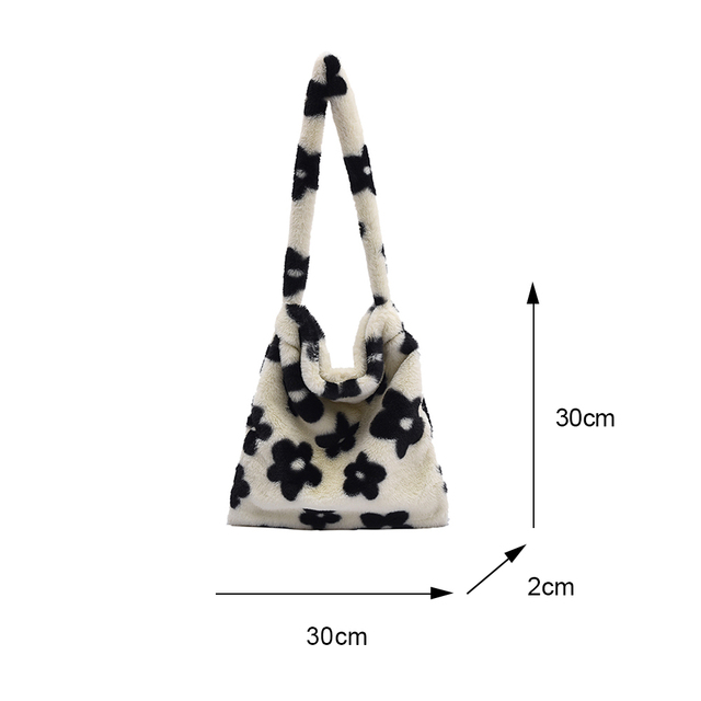 2021 Autumn Winter Female Plush Portable Women Handbag Vintage Animal Print Shoulder Bags Travel Bags