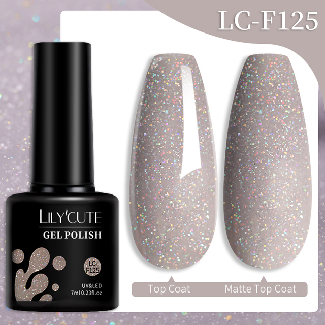 LILYCUTE 7ml Glitter Gel Nail Polish Laser Sequins Soak Off UV Gel Semi Permanent Colored Nails Gel Polish DIY Nail Art Esmalte