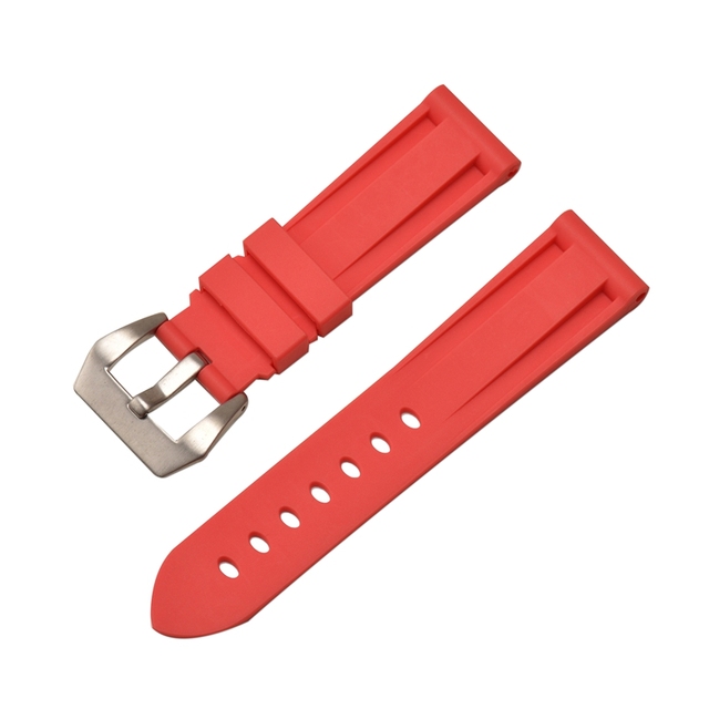 HQ Silicone Strap 20 22 24 26mm Camouflage Watch Band Silicone Rubber Watchband Replacement for PAM Strap and Steel Buckle