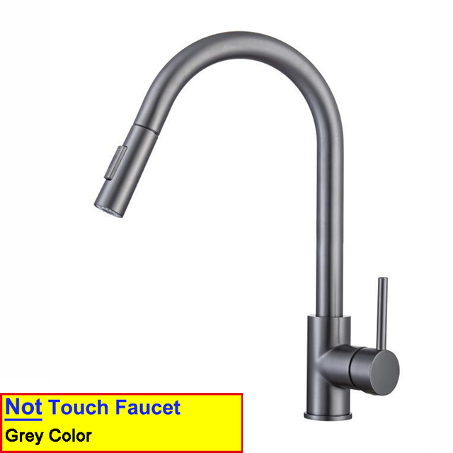 Gold Touch Filter Kitchen Mixer Tap Dual Handle Hot Cold Brass Kitchen Sink Faucets Smar Sensor Touch Pull Out Kitchen Faucets