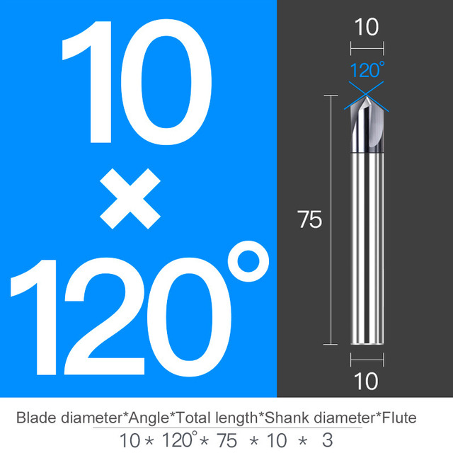 Chamfer Milling Cutter Carbide Angle Anti Chamfer End Mill Deburring V Grove Router 60 90 120 Degree 2 3 Flutes