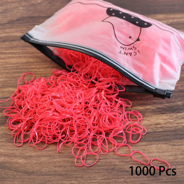 1000pcs Elastic Hair Bands Ponytail Hairband Colorful Rubber Band Scrunchies Disposable Baby Hair Accessories Cute Hair Ties