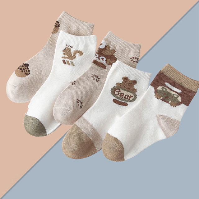 5 pairs soft cotton children socks cute cartoon print kids socks newborn baby boy socks casual girls boys socks 1 to 12 years