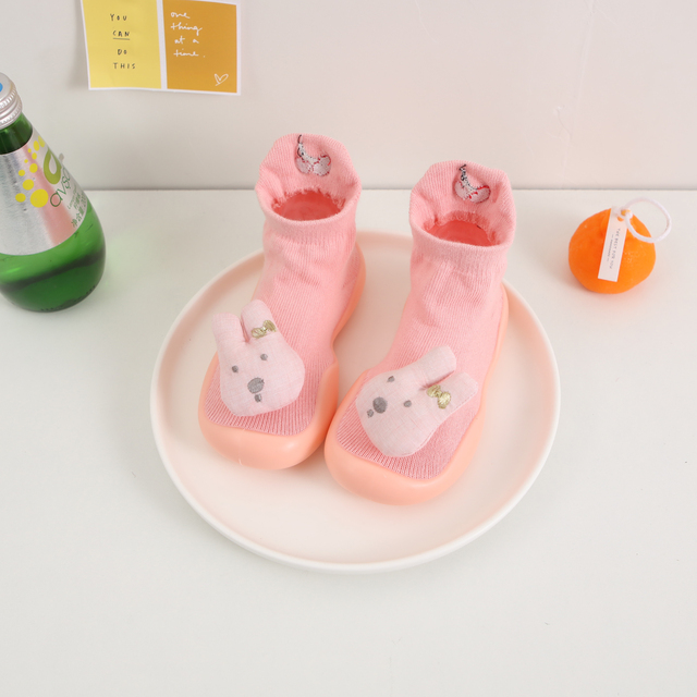 Cute Baby Anti-Slip Frist Walkers Cartoon Newborn Baby Girls Boys Anti-Slip Socks Slippers Boots Shoes Suitable for Baby Toddler