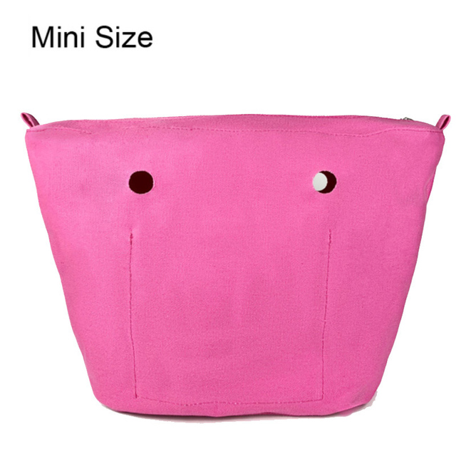 Classic Mini Size Waterproof Solid Canvas Insert Inner Liner Insert Zipper Pocket For Obag O Bag Silicone Handbag Bag