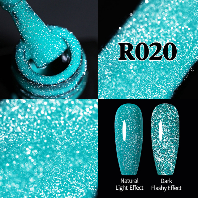 UR SUGAR Neon Reflective Glitter Gel Nail Polish Fluorescence Orange Blue Green Semi Permanent Soak Off UV LED Nail Gel Art