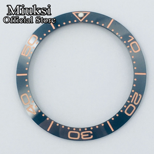 Miuksi 40mm high quality ceramic bezel watch parts fit 43mm watch case for watch sea