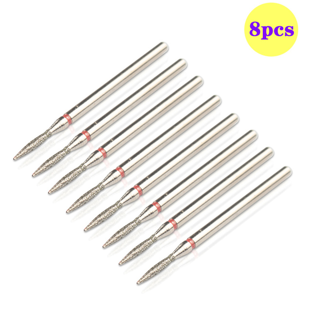 8pcs Diamond Milling Cutter for Manicure Set Nail Drill Bits Accessories Nozzles for Manicure Cutters Pedicure Sanding Nail File