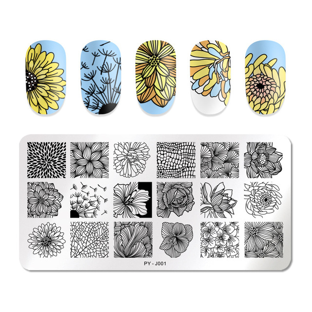 Nail Stamping Plates Natural Animal Snake Scale Flower Grass Tree Theme Image Template Nail Art Template Decoration 42 Designs