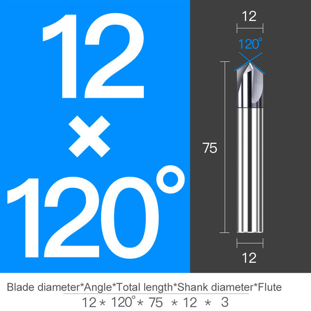 Chamfer Milling Cutter Carbide Angle Anti Chamfer End Mill Deburring V Grove Router 60 90 120 Degree 2 3 Flutes