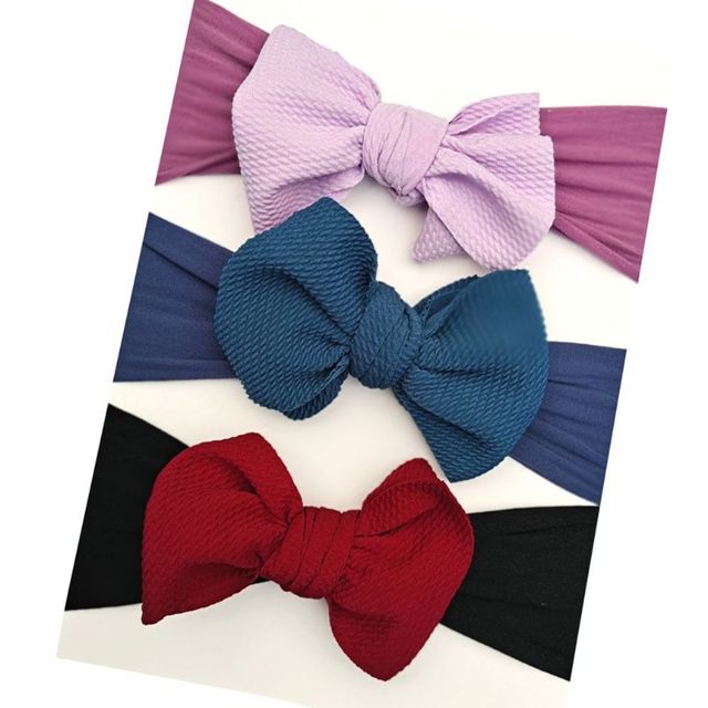 3pcs/set Baby Girls Lovely Bow Hairband Elastic Wide Headband Stretch Knot Headbands Turban Headdress Clothes Accessory