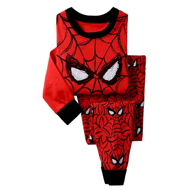 New Spring Autumn Children's Clothing Sets Boys Sleepwear Kids Clothes Spider Pajamas Set Baby Girls Cotton Cartoon Cars Pajamas