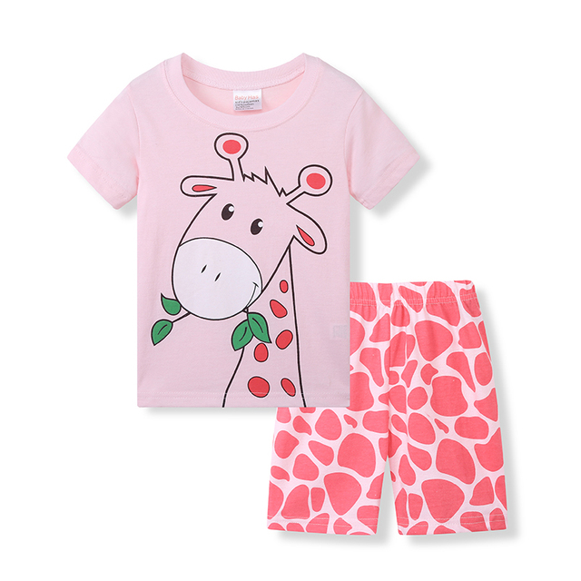 New Kids Boys Girls Clothes Baby Princess Pajamas Summer Short Sleeve Set Cartoon Minnie Children Sleepwear