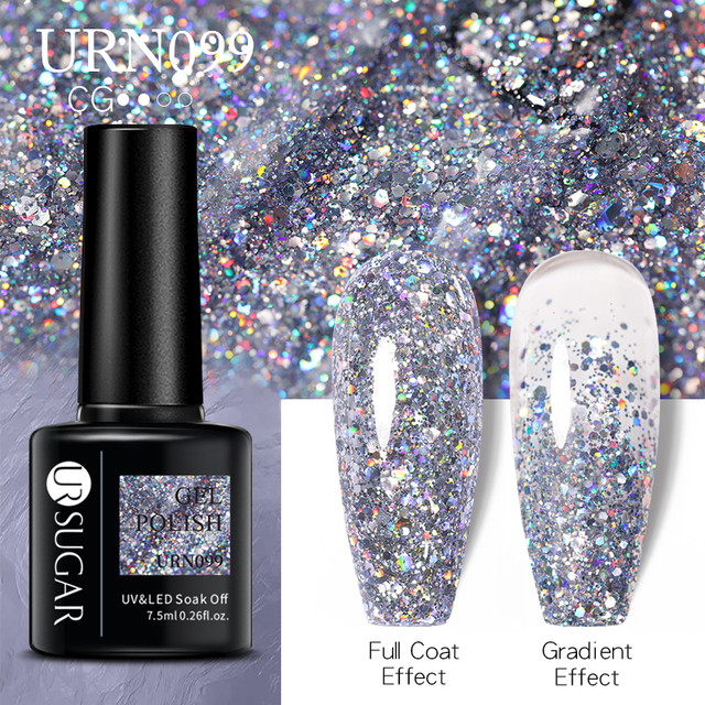 UR SUGAR Glitter Nail Gel Polish Color Glitter Sequins Shiny Gel Base Long Lasting Nail Art Varnish