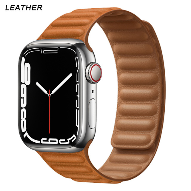 Silicone Suitable for Apple Watch Band Leather Link 44mm 45mm iWatch Series 7 6 SE 5 4 3 Watch Strap Bracelet 42mm 38mm Wristband