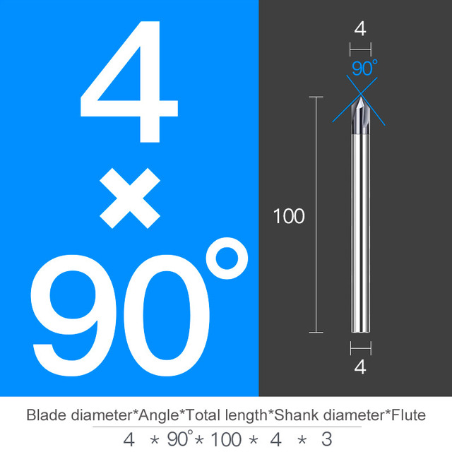 Chamfer Milling Cutter Carbide Angle Anti Chamfer End Mill Deburring V Grove Router 60 90 120 Degree 2 3 Flutes