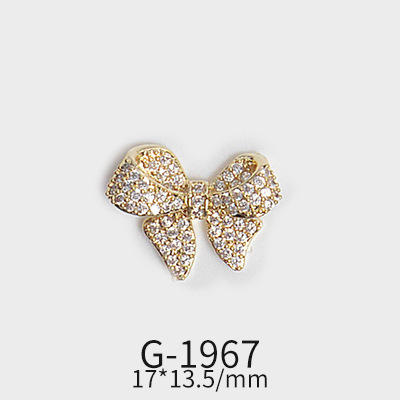 New Zircon Jewelry Bow God Horse Rose Angel Wing Face Pendant Nails Accessories  Christmas Nail Art