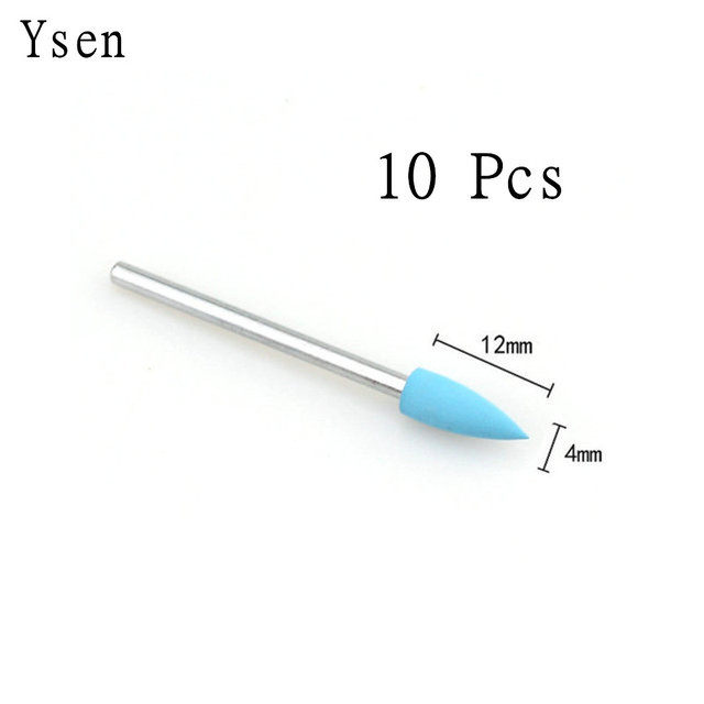 10pcs/set Silicone Rubber Polisher Grinding Head 2.35mm Shank Nail Bits Nail Electric Manicure Drill Machine Accessory