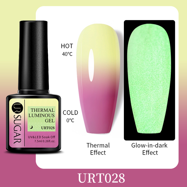 ur sugar 7.5ml luminous gel nail polish glow in the dark color semi permanent soak off uv varnish gel fluorescent nails art