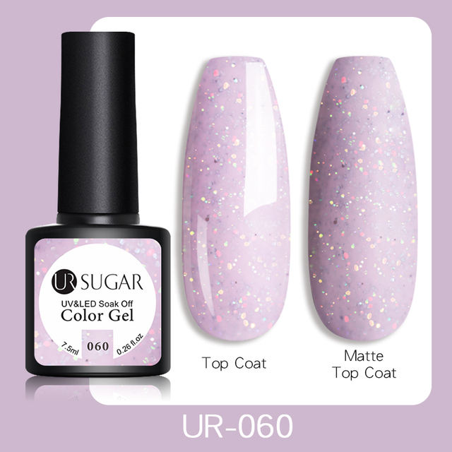 UR SUGAR 7.5ml Glitter UV Gel Polish Bling Sequins Rose Gold Silver Soak Off Manicure Nail UV Gel Polish Lacquer Base