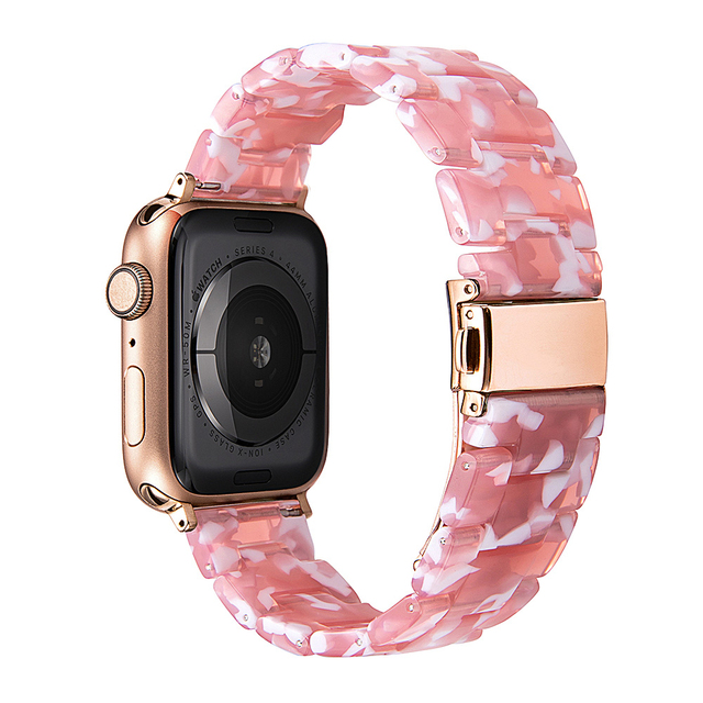 resin watches for apple watch 7 6 5 band 44mm iwatch 42mm series 4 3 2 wrist strap accessories loop 40mm replacement bracelet