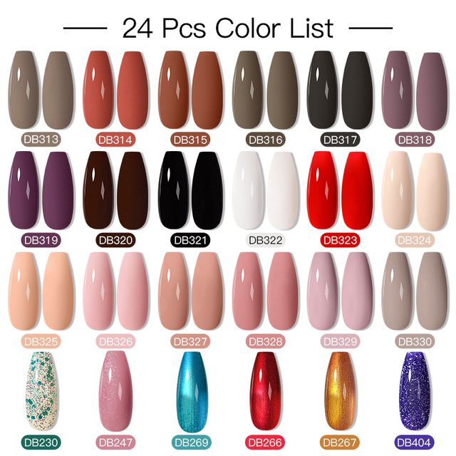 Mtssii 24/25/40/60pcs Gel Nail Polish Set Color Gel Semi Permanent UV Led Varnish Nail Art Design Soak Off Gel Set Nail Gel Set