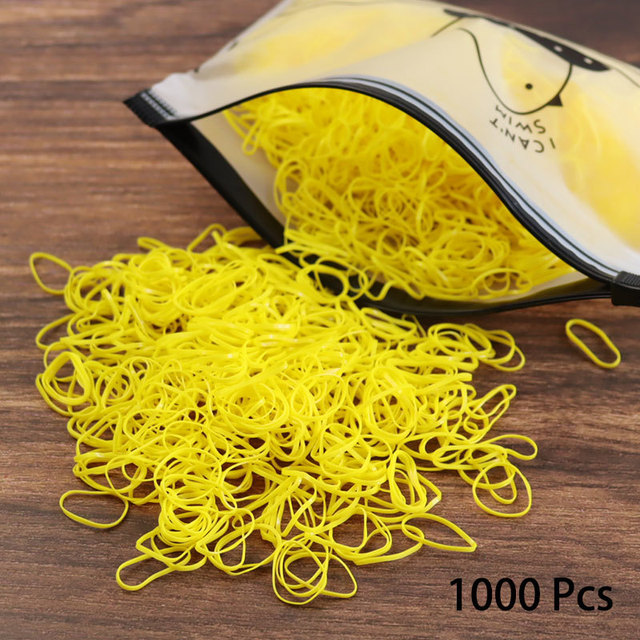 1000pcs Disposable Rubber Band Hairband For Kids Ponytail Hair Ties Colorful Elastic Hair Bands Baby Hair Accessories